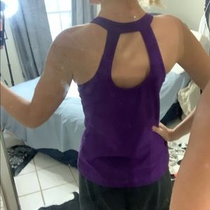 Purple Xersion halter workout tan- sz M